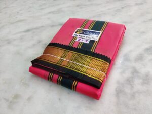 Art Silk Kanagambaram Colour Dhoti With Towel- 9×5 Panchakacham