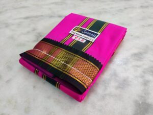 Art Silk Pink Colour Dhoti With Towel- 9×5 Panchakacham