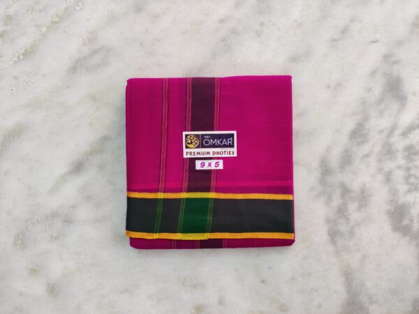 2" Fancy border dhoti, bleached Dhoti, Cotton Dhoti, Panchakajam, Panchagajam, 9x5 Dhoti