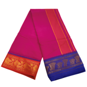 5 Inch Jacquard Dhoti With Towel Set – Pink
