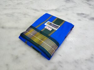 Art Silk Royal Blue Colour Dhoti With Towel- 9×5 Panchakacham