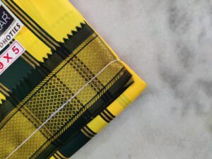 Art Silk Yellow Colour Dhoti With Towel- 9×5 Panchakacham