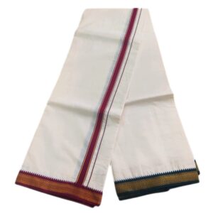 Half White Dhoti With Mayilkan Border