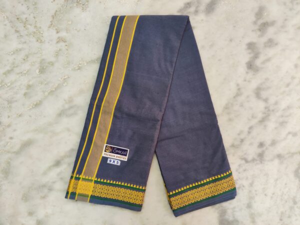 Men's Cotton Dhoti - Grey Color Dhoti - Image 2