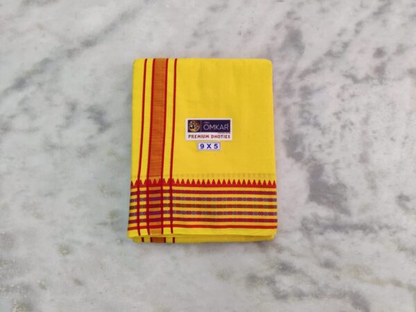 Men's Cotton Dhoti - Yellow Color Dhoti