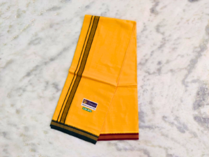 Mango Color Dhoti With Mayilkan Border