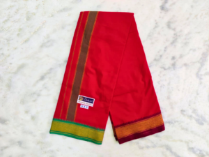 Red Colour Special Mayilkan Border Dhoti