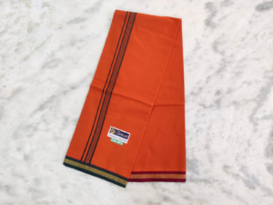 Kavi Color Dhoti With Mayilkan Border