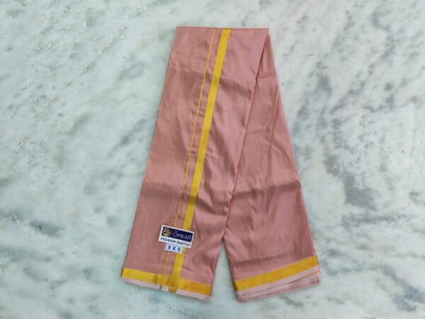 skin colour dhoti, art silk panchakacham