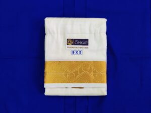 Designed Gold Border Silk Dhoti