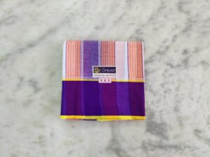 5 Inch Kundanji Border Dhoti Towel Set