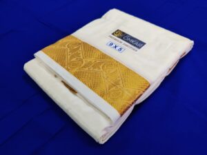 Designed Gold Border Silk Dhoti