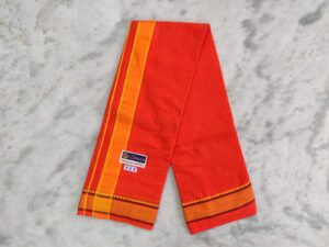 Men’s Cotton Dhoti – Orange Color Dhoti