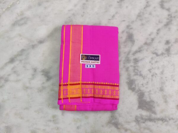 Men's Cotton Dhoti - Pink Color Dhoti