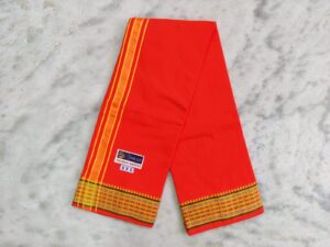 Men’s Cotton Dhoti – Orange Color Dhoti