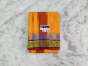 Mango Color jakkad Dhoti – Uruvam