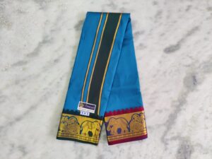 Sumathi Green Color Silk Dhoti Towel Set