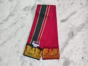 Maroon Color Silk Dhoti Towel Set