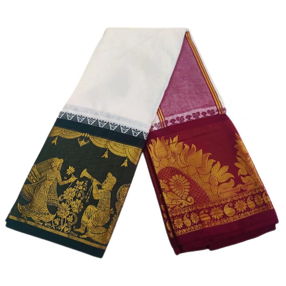 Aandavar Jacquard 12 Inch Border Dhoti - Image 2