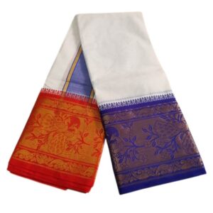 Peacock Designed 10 Inch Border Dhoti