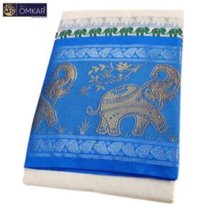 10 Inch Elephant Designed Half White Dhoti 9×5