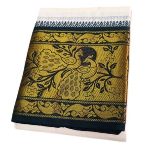 Peacock Designed 10 Inch Border Dhoti