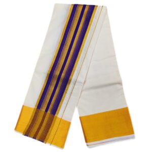 5 Inch Cotton Golden Border Dhoti