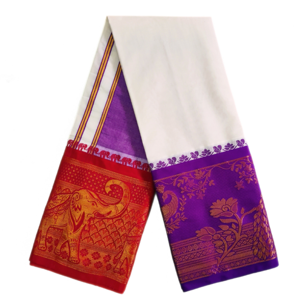 Aandavar Jacquard 12 Inch Border Dhoti - Image 3