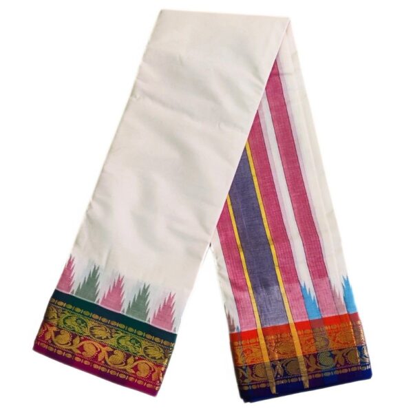 Thalampoo Border Cotton Dhoti Handloom - Image 2