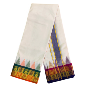Flower Designed Temple Border Handloom Dhoti