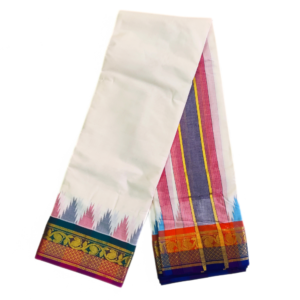 Flower Designed Temple Border Handloom Dhoti