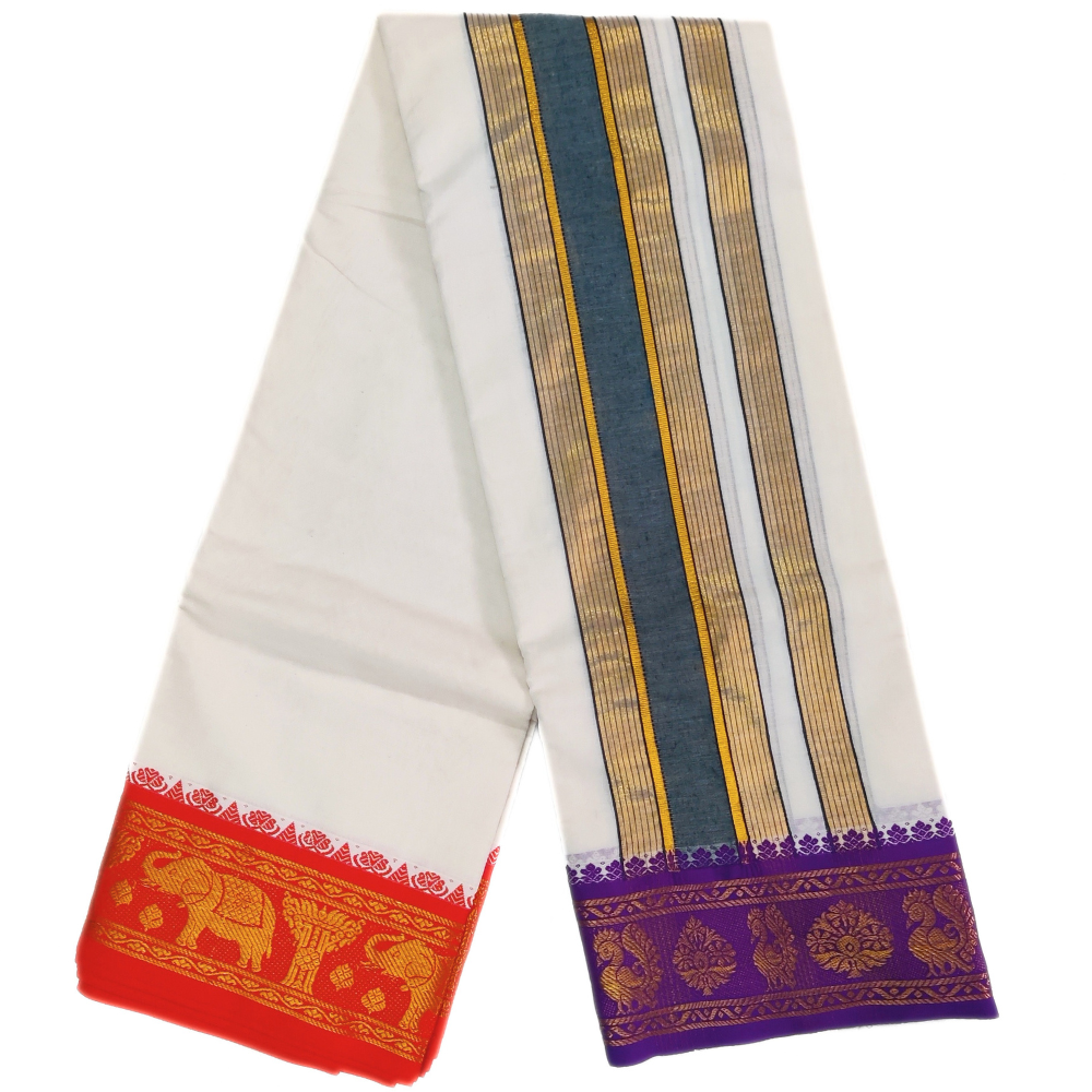 Jacquard Border Dhoti With Special Kanchi Mundhi