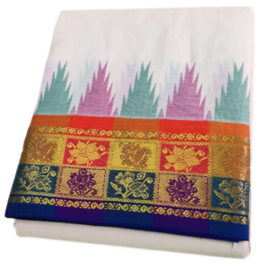 Flower Designed Temple Border Handloom Dhoti