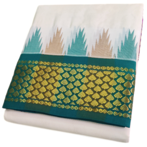 Leaf Designed Temple Border Handloom Dhoti