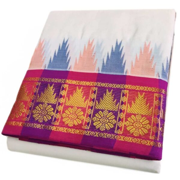 Thalampoo Border Cotton Dhoti Handloom