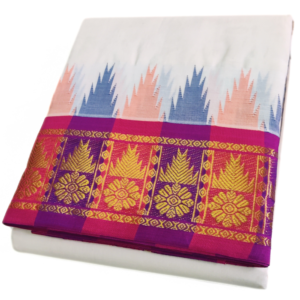 Thalampoo Border Cotton Dhoti Handloom