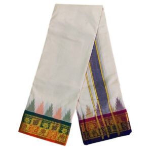 Flower Designed Temple Border Handloom Dhoti