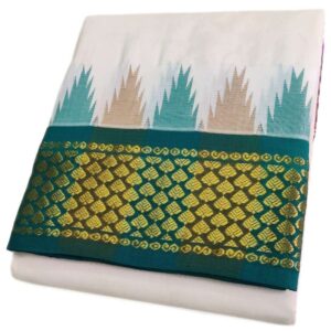 Leaf Designed Temple Border Handloom Dhoti