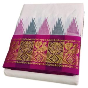 Peacock Designed Temple Border Handloom Dhoti