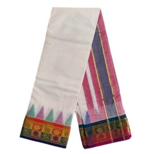 Flower Designed Temple Border Handloom Dhoti
