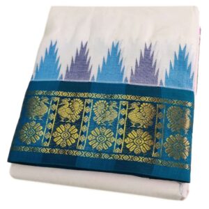 Peacock Design Temple Border Cotton Dhoti