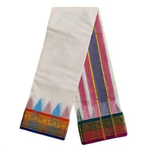 Kanchi Cotton Dhoti With Temple Border Design