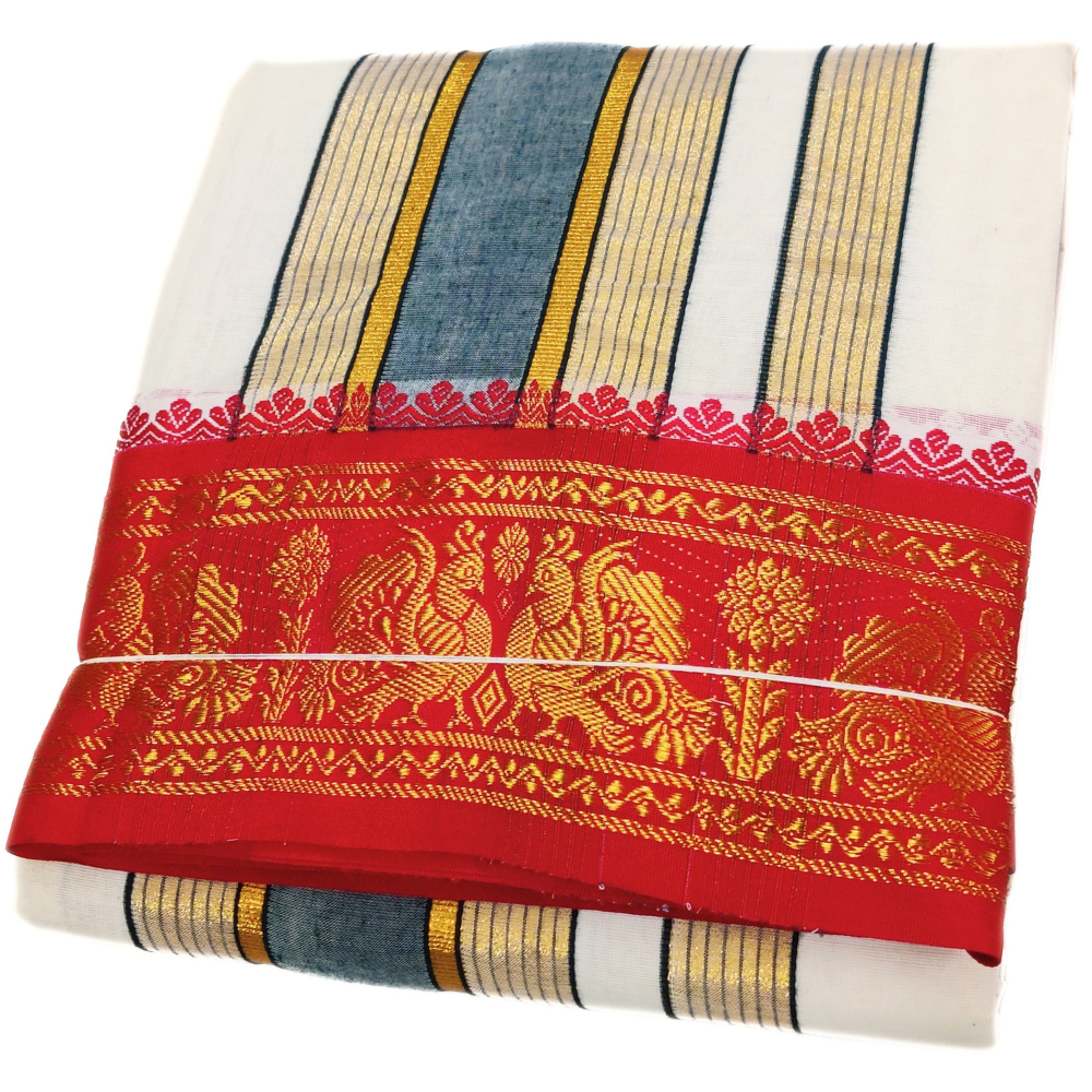 Jacquard Border Dhoti With Special Kanchi Mundhi