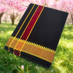 Black Color Mayilkan Cotton Dhoti/Lungi