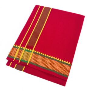 Red Color Mayilkan Cotton Dhoti/Lungi