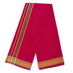 Red Color Mayilkan Cotton Dhoti/Lungi