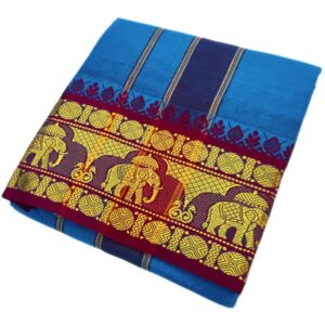 Blue Color Pure Cotton Dhoti