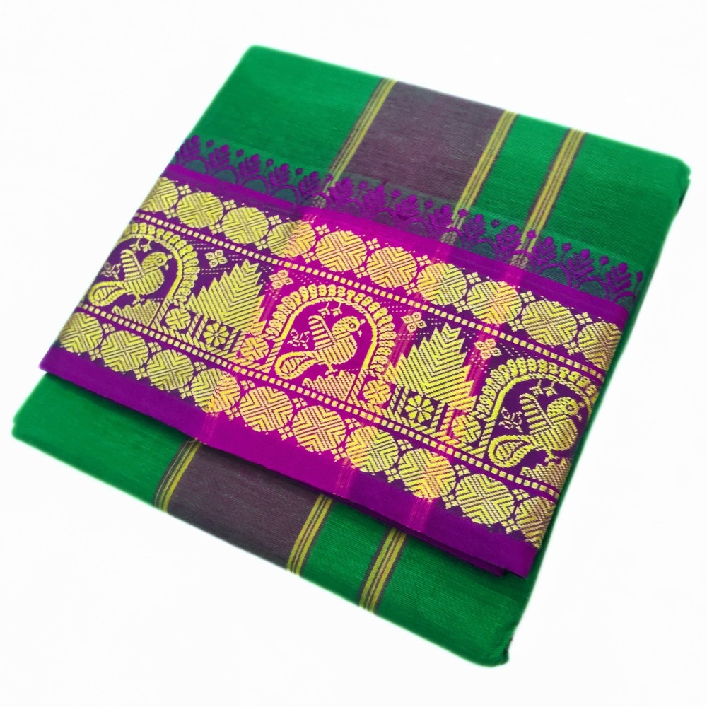 Green Color Pure Cotton Dhoti