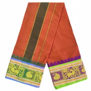 Brown Colour Pure Cotton Dhoti With Angavastram Set