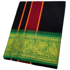 Black Color Cotton Jacquard 2 Meter Lungi/Dhoti